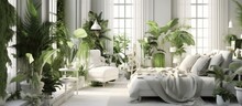 In The Summer The White Walls And Leafy Green Plants Breathe Life Into The Interior Of The House Creating A Refreshing And Tranquil Atmosphere That Perfectly Blends With The Background Of T