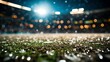Dazzling Stadium Lights Shining Over an Empty Field Setting the Stage for Night Games