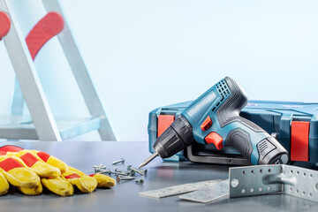 Home maintenance, renovation and repair concept. construction tools and equipment. DIY concept.