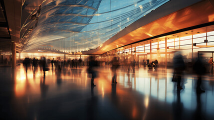 Wall Mural - people walking at the airport