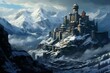 © Tamsin - A snowy fortress nestled amongst mountains. Generative AI