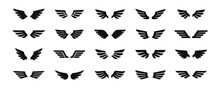 Wings Flat Icon. Wings Badges Set. Wing Symbol. Vector Illustration