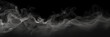 Weisser Rauchwolken auf schwarzem Hintergrund. Generiert mit KI