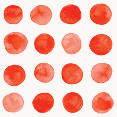 Poster - Stylish pattern with red watercolor circles. Vector illustration