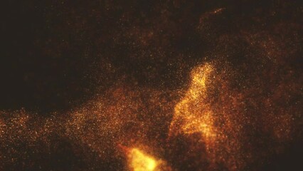 Wall Mural - abstract fractal particles background/ 4k animation of a gold abstract fractal background with parti