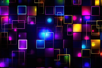 Fototapete - Abstract led lighting on black background