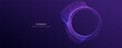 Technology banner for web. Particles dots big data neon background. Artificial Intelligence futuristic circles connect design. Cyber round concept.