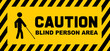 Blind people crossing the road. Traffic route for blind peoples. Blind way, and walking stick. Identify yourself as blind or partially sighted. Blindly, white cane. Man with a cane. Disabled person.