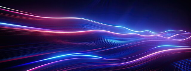 Wall Mural - 3d render abstract futuristic neon background with