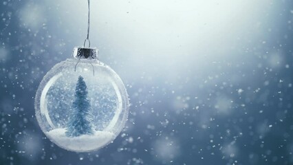 Wall Mural - christmas tree inside snow ball swing in snow