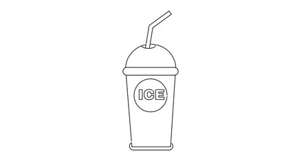 Sticker - animated video sketch of the iced drink cup icon