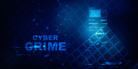 Wall Mural - 2d illustration abstract Cyber crime
