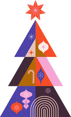 Wall Mural - Geometric Christmas Tree