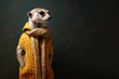 Cute meercat oil paint. Greeting card with animal. Wildlife concept