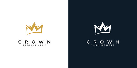 Simple crown logo royal king queen vector symbol| premium vector