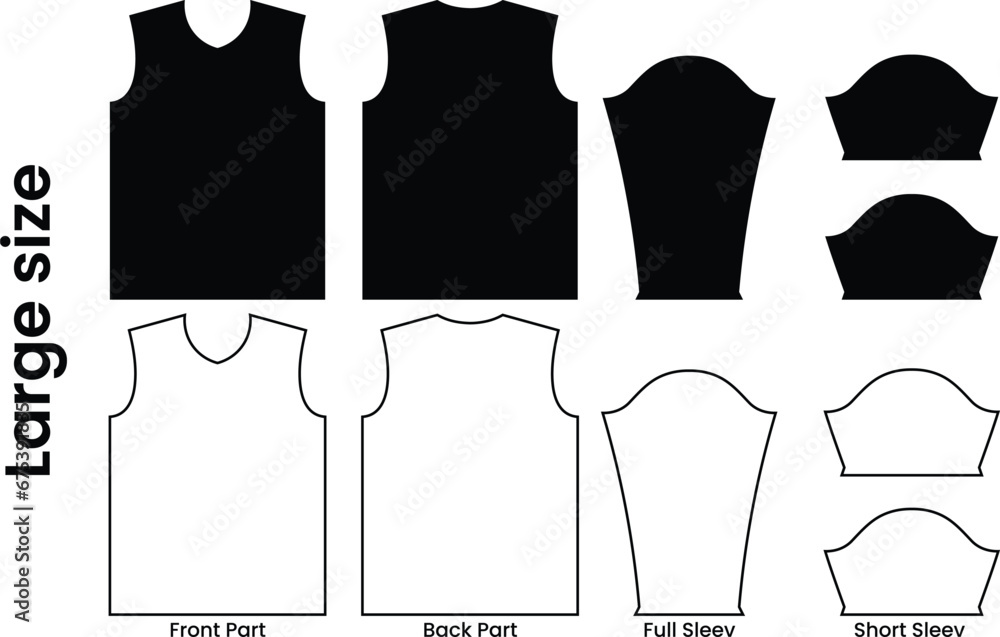 Jersey design template pattern. Large size jersey pattern template t ...