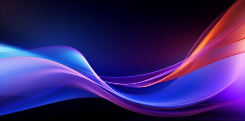 Wall Mural - 3d render, abstract background with colorful neon wavy lines