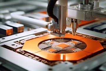 Fototapete - Close-up of the silicon matrix