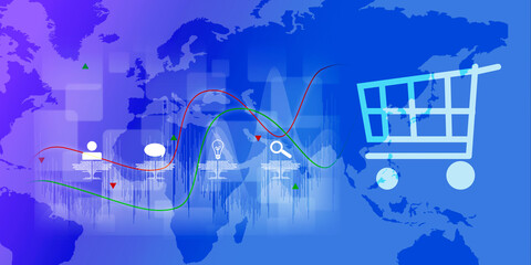 Wall Mural - 2d rendering Shopping Cart illustration