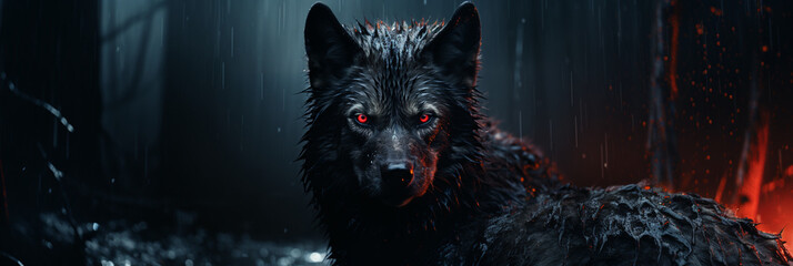 Wall Mural - Black Wolf