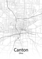 Wall Mural - Canton Ohio minimalist map