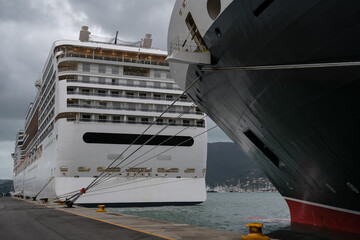 Modern cruiseship cruise ship liner Magnifica in port