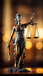 Statue of justice with scales of justice. Law and justice concept.
