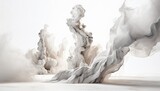 Fototapeta Desenie - White liquid smoke abstract texture on a white background