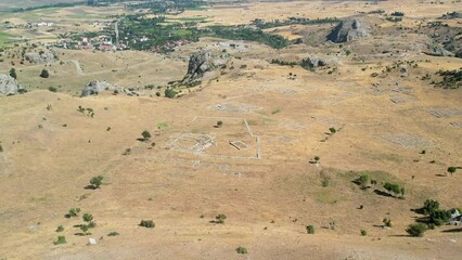 Wall Mural - Aerial view of ancient city Hattusa in the capital of Hittites