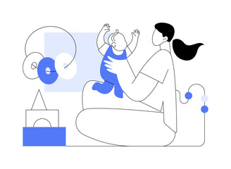 playing with a baby isolated cartoon vector illustrations.