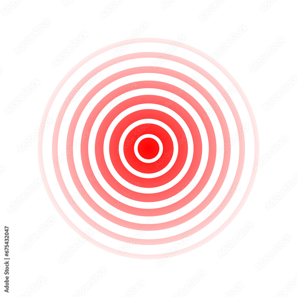 Image vectorielle Stock Pain circle wave. Target icon. Red effect pulse ...