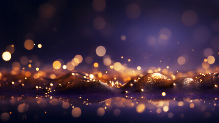 Wall Mural - abstract gold bokeh background. christmas and new year concept.