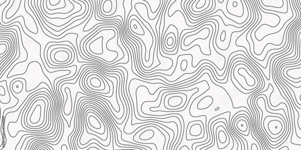 topographic line map with curvy wave isolines vector Map in Contour ...