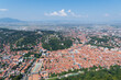 High-angle view on the cityscape of Brasov (Romania)