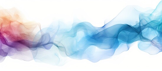 The abstract watercolor design with a white background features a mesmerizing pattern of textured waves giving the banner an artistic concept with hints of cloud like smoke paint