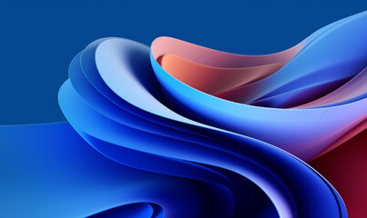 Wall Mural - Abstract blue background with fluid wavy elements. Banner artwork for covers, wallpapers and headers