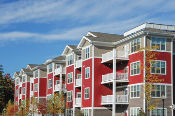 Wall Mural - close up on modern rental apartment buildings