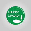 Creative vector illustration of happy Diwali festival poster with eco friendly pollution free and green leaf lamp candle