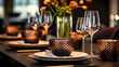 Elegant luxury dining setup with pristine tableware