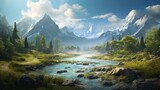 Fototapeta Big Ben - Breathtaking landscapes in creating immersive and visually stunning game worlds