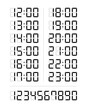 digital font time zones. 0-9 digital numbers. 0-9 electronic numbers
