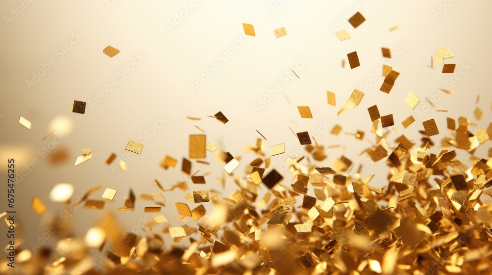 Photo Stock Shower of 3D Golden Confetti: Enhance your projects with ...