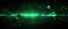 The Abstract Background Design Features A Digital Illustration Of Green Circles In A Black Color Scheme Creating A Futuristic Concept With A Textured Pattern And Captivating Use Of Light Giv