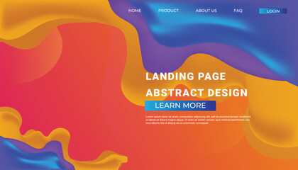 Wall Mural - Landing page with Trendy colorful liquid gradients. Fluid colorful shapes, gold glitter. Modern artwork shapes from acrylic epoxy. Vector