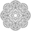 Colouring page - 312, hand drawn, vector. Mandala 255, ethnic, swirl pattern, object isolated on white background.
