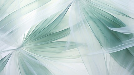 Canvas Print -  a close up of a green and white wallpaper with a pattern of leaves on the side of the wall.  generative ai