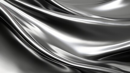 Wall Mural - background with metallic shine wavy stainless steel.