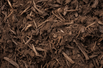 Sticker - close up view of dry compost, external surface material texture