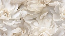  A Large Group Of White Flowers On A White Background With Lots Of Petals In The Middle Of The Petals And The Center Of The Petals In The Middle Of The Petals.  Generative Ai