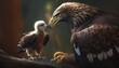 Eagle bird and baby feeding realistic image Ai generated art
